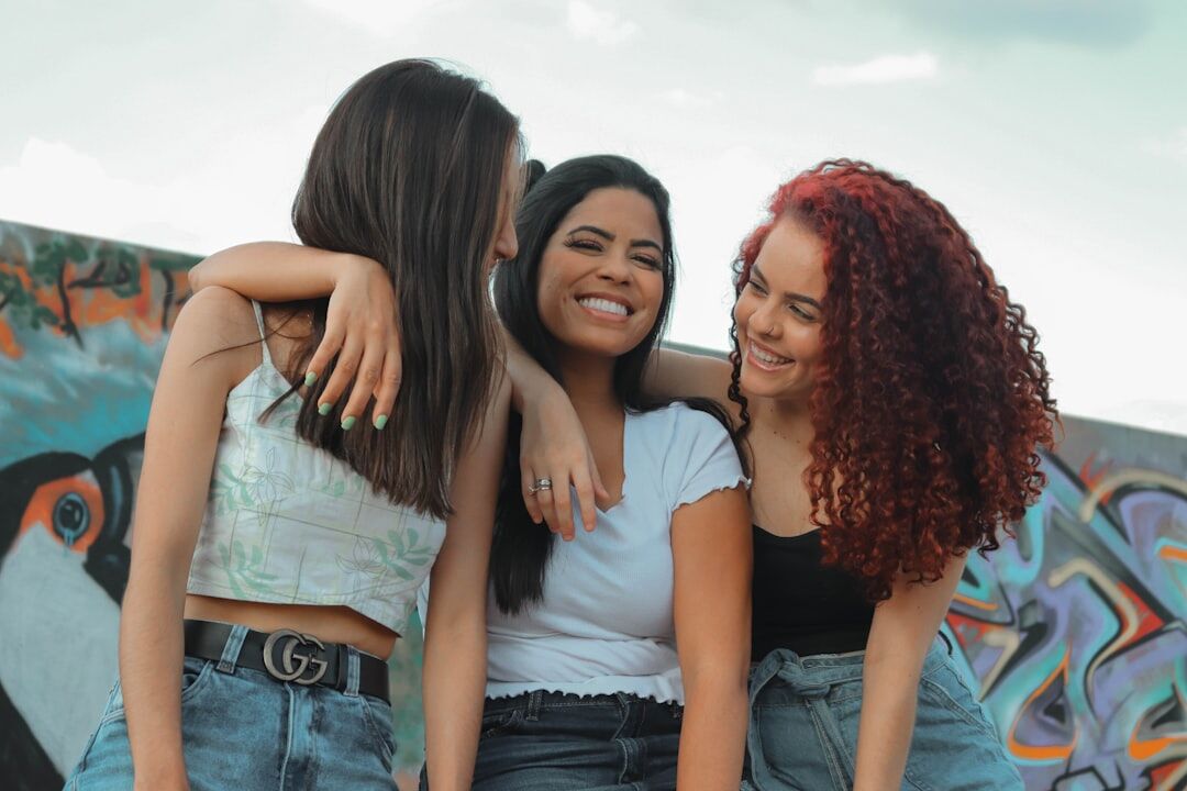 diverse friends laughing